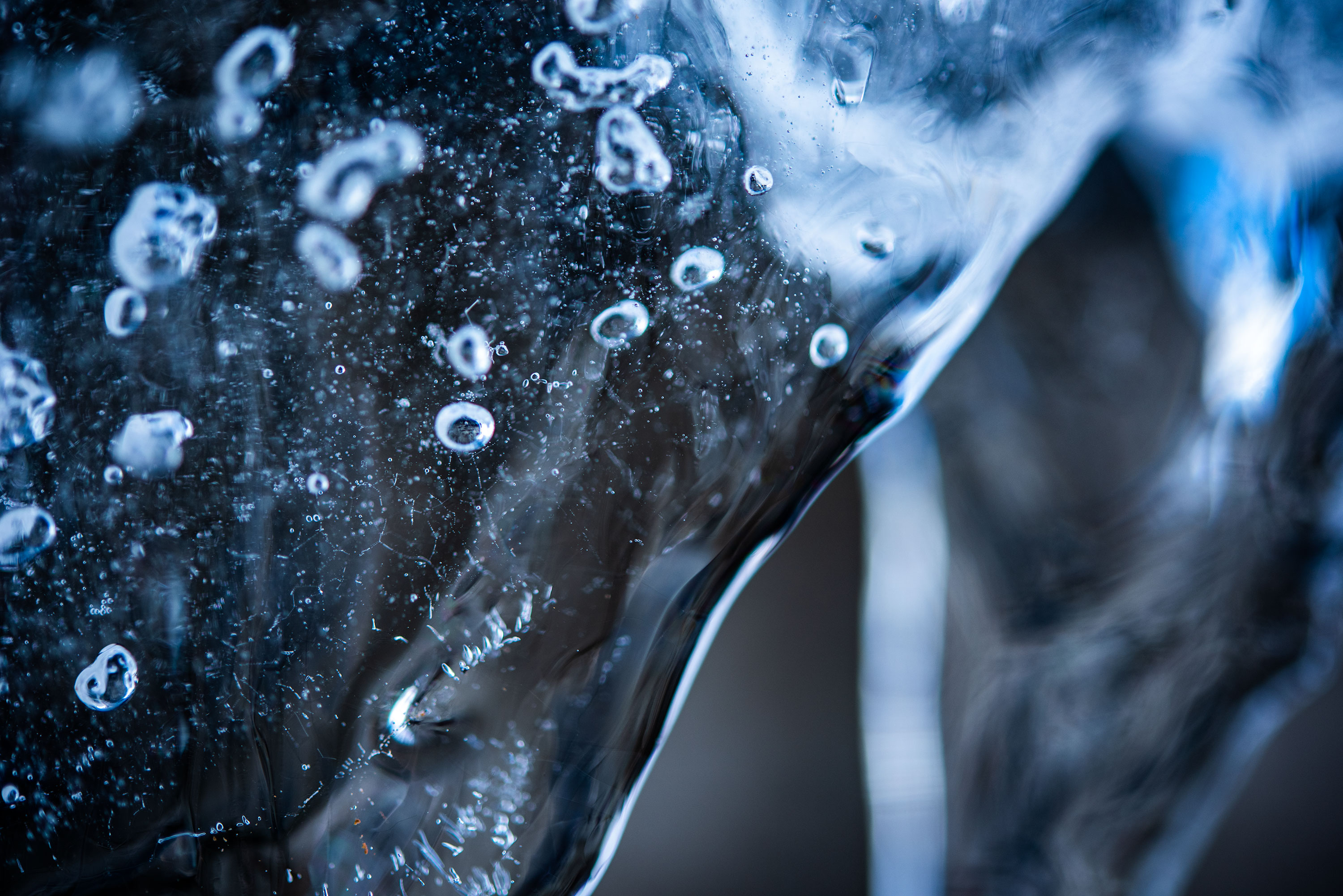 Frozen water macro photography.
