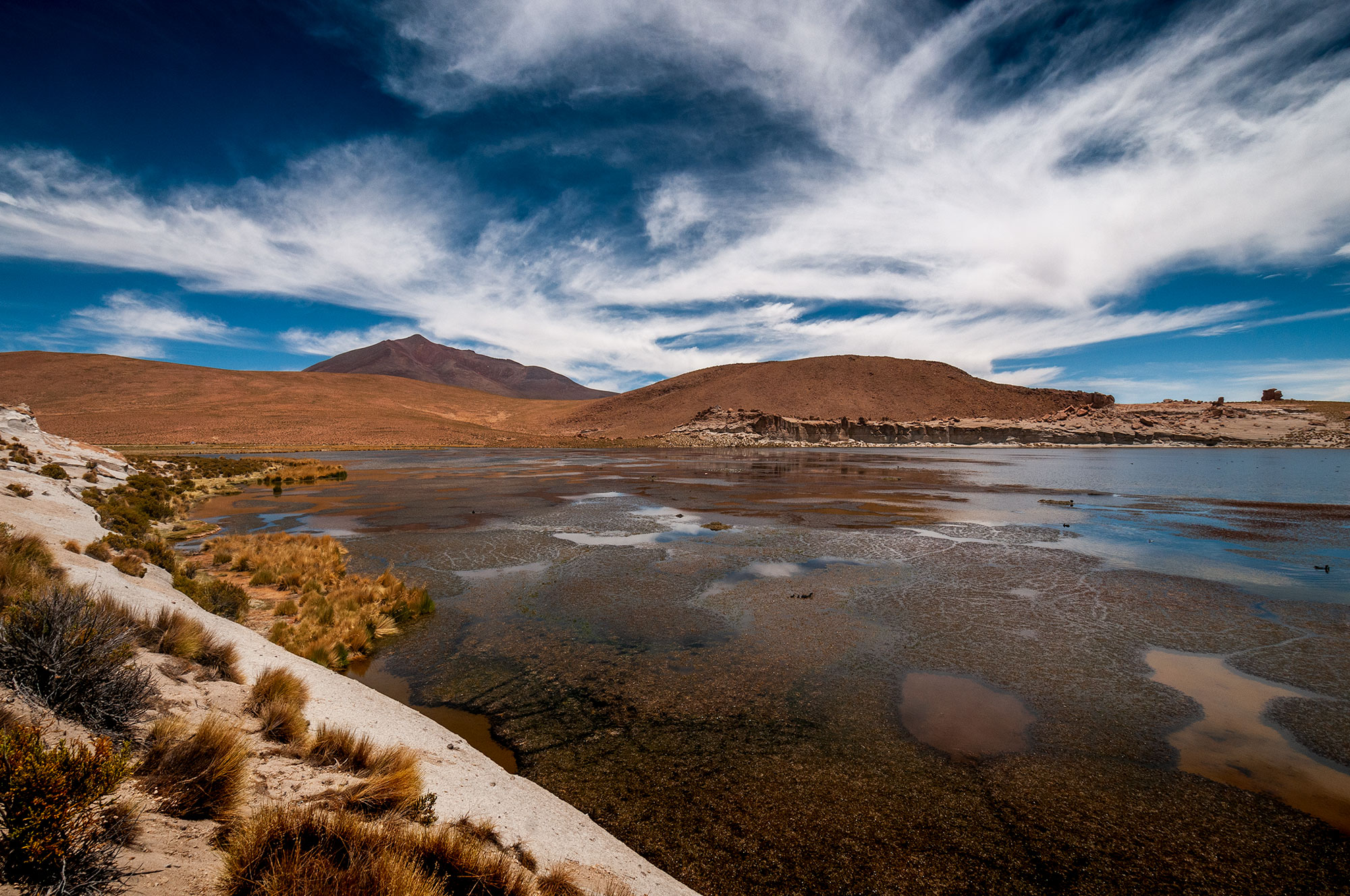 Photo of the Laguna Turquiri, which rises to 4,261 metres in the Bolivian Altiplano. This photo was captured by Swiss photographer, Jennifer Esseiva.