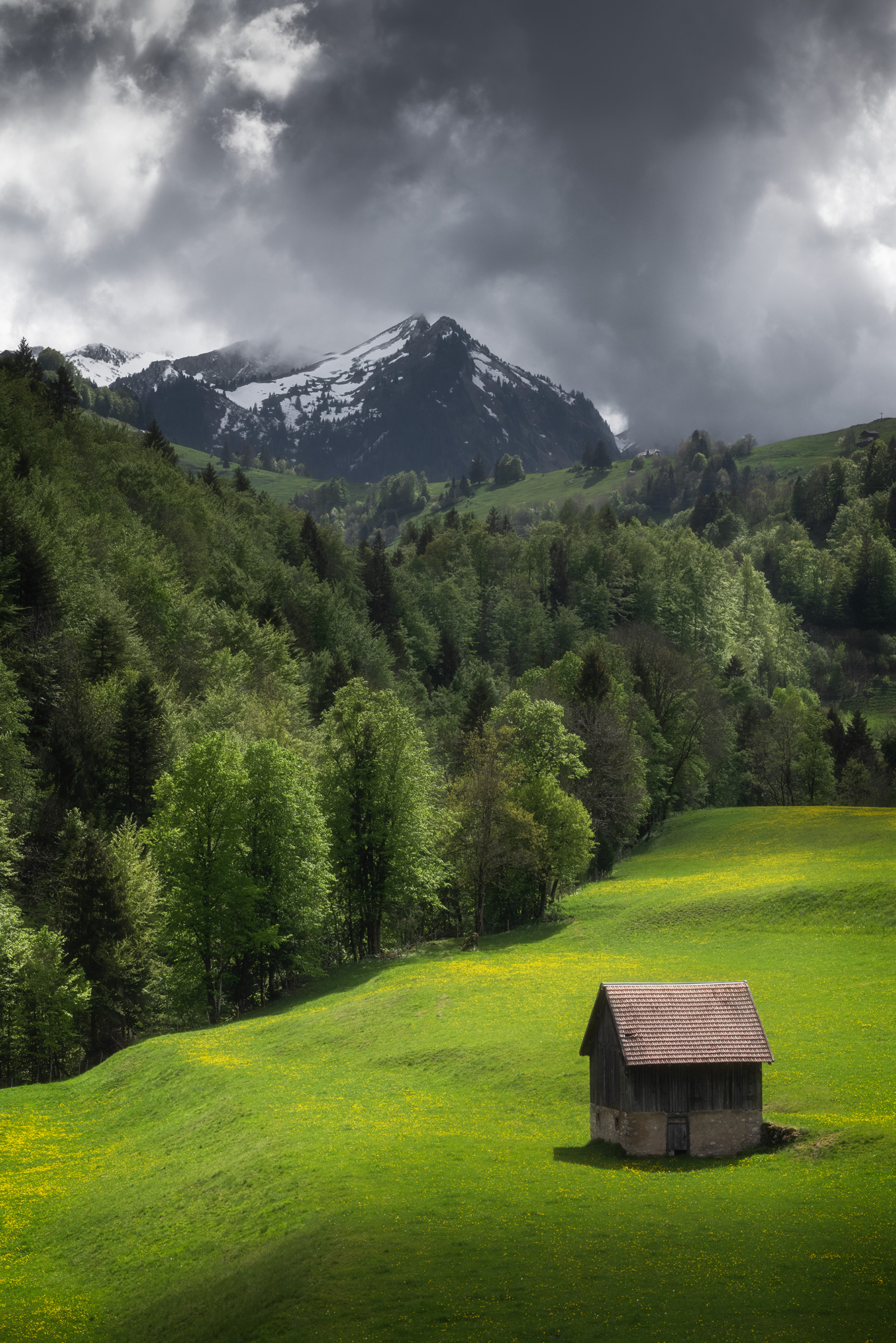 Alpine chalet in the canton of Fribourg.
