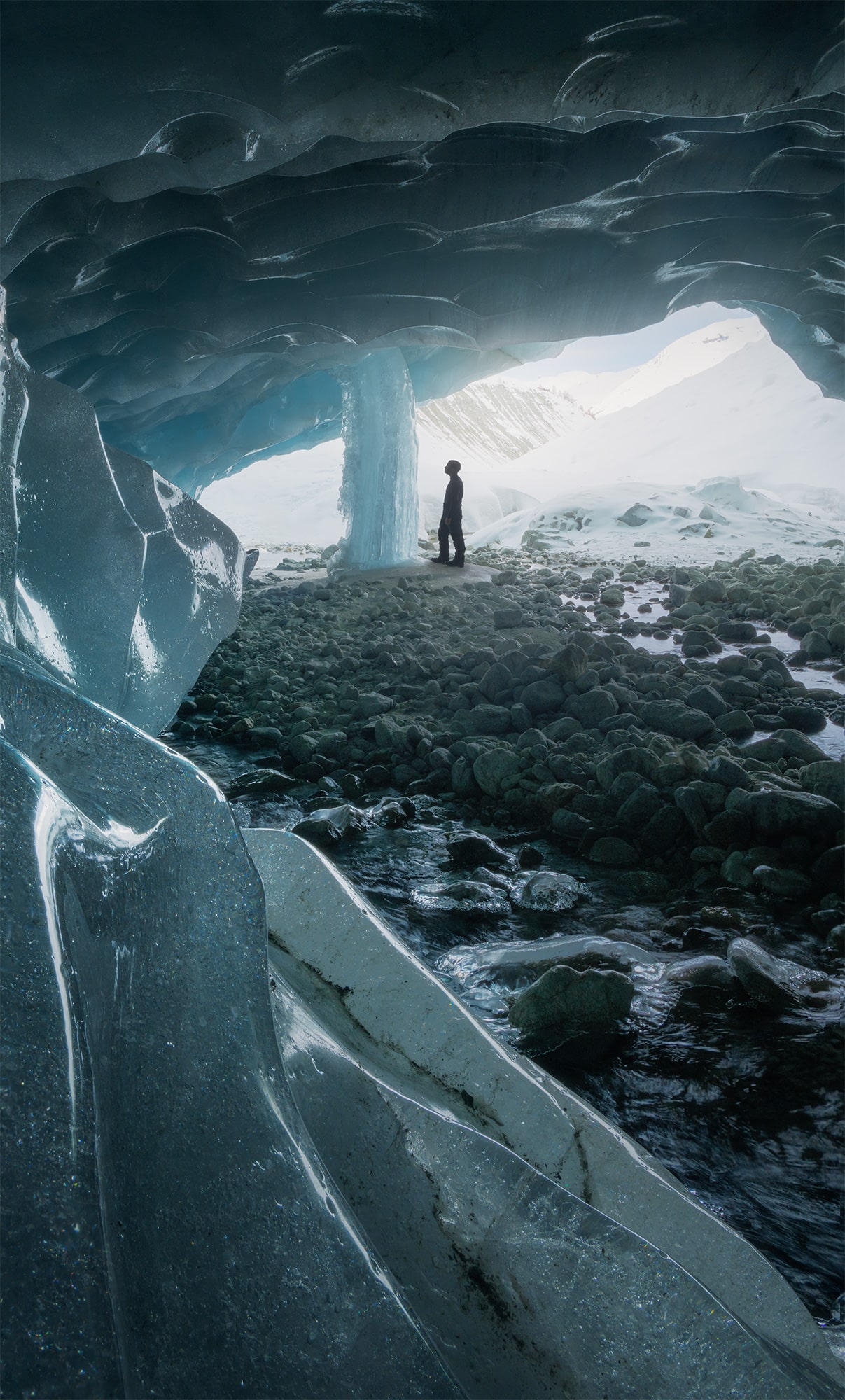Explore the breathtaking panorama of the Zinal Glacier Ice Cave nestled in the picturesque Swiss Alps. Captured with skill and precision by acclaimed photographer Jennifer Esseiva using her Nikon Z8, this epic landscape photography showcases the dramatic beauty of this natural wonder. Prepare to be enchanted by the captivating vistas and intricate details of this awe-inspiring scenery.