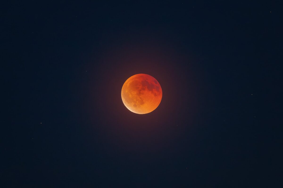 Blood moon photographed on 07 September 2025 above the Swiss sky, overlooking the Lavaux vineyard region near Lausanne. Night sky and astrophotography scene.